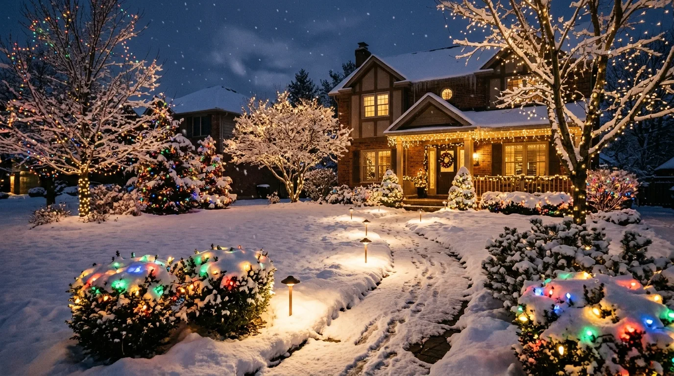 Mix of Warm White and Colored String Lights